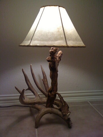 Antler and Cedar Table Lamp